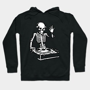 skeleton dj playing the music Hoodie